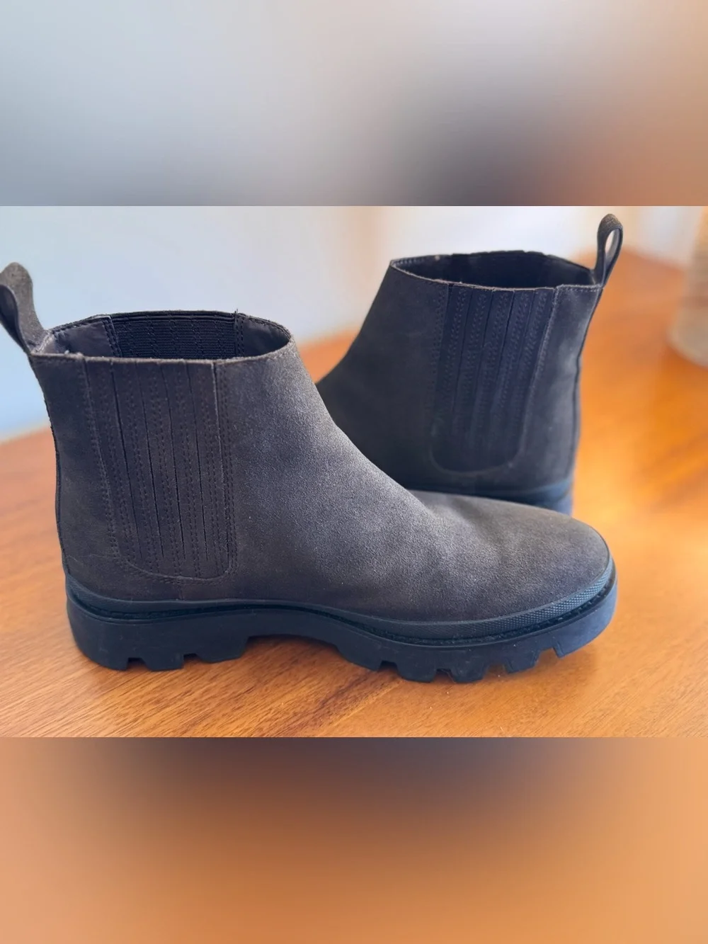 Michael Kors Men’s Suede Lug Sole Chelsea Boots -Dark Chocolate Brown - Size 9.5